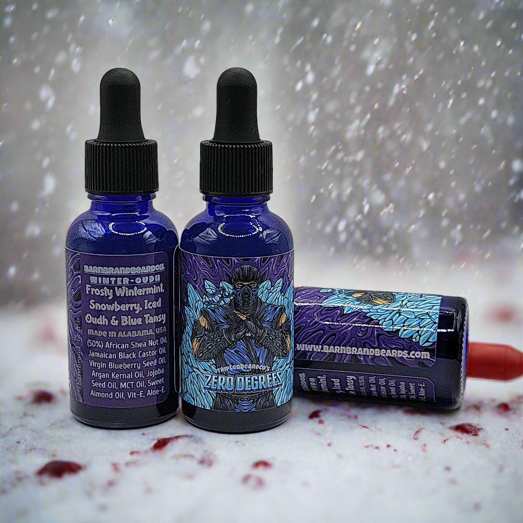 ZERO DEGREES "Iced-Oudh" Beardoil -1oz.
