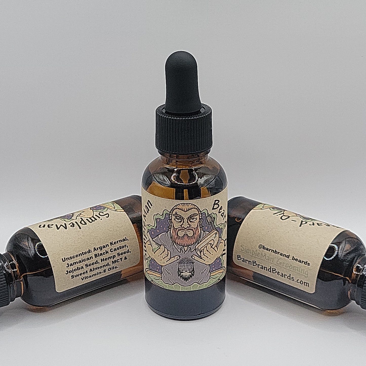 SimpleMan "Unscented" beardoil -1oz.